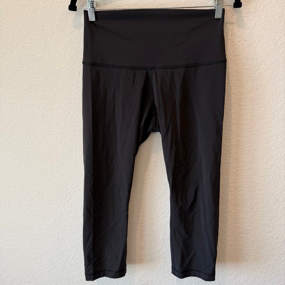 Lululemon Wunder Under High Rise Crop Leggings Black Luxtreme Size 8 21 Inch